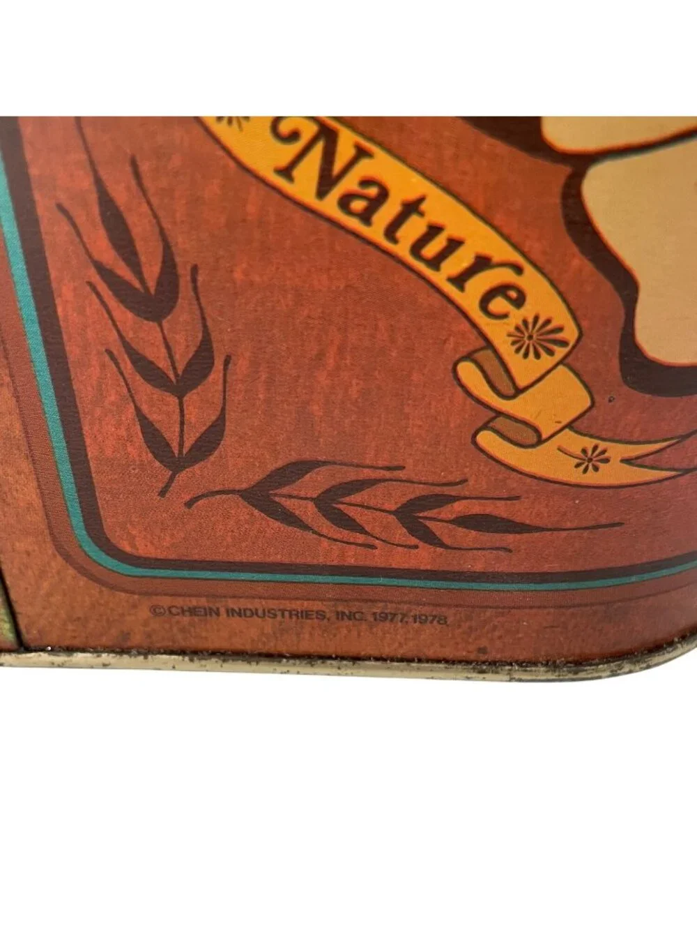 Vintage Chein Tin Bread Box A Slice of Nature Brown Large Better Baked Brand